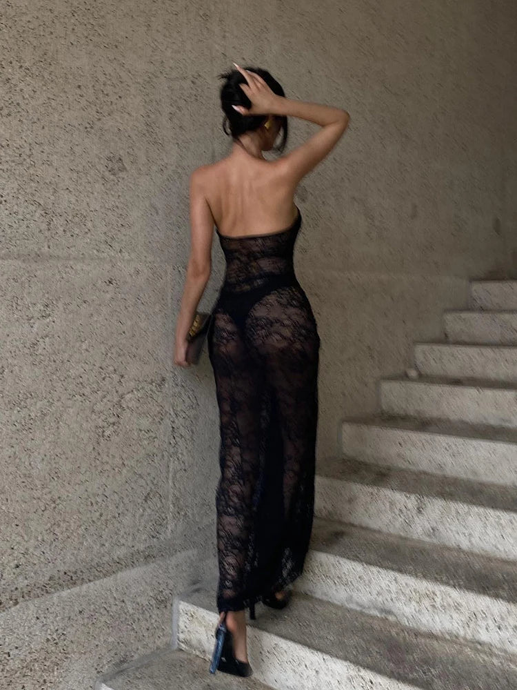 Womens Strapless Backless Sexy Dress