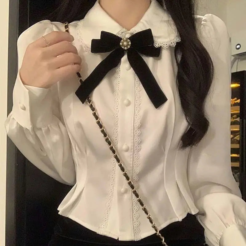 Womens Kawaii Lace Lolita Blouse