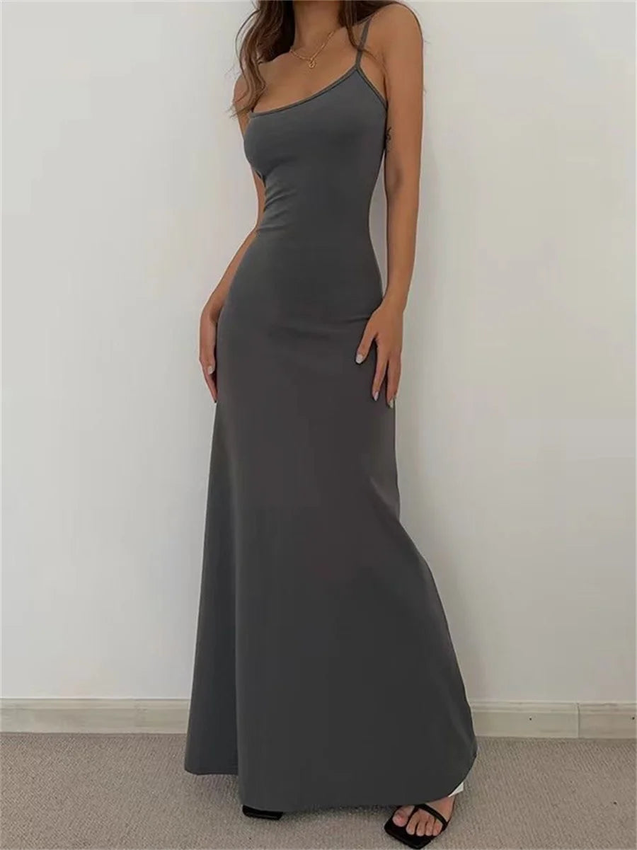 Womens Sleeveless Spaghetti Strap Dress