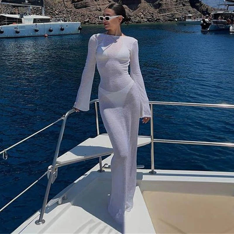 Chic Women Sexy Backless Long Dress
