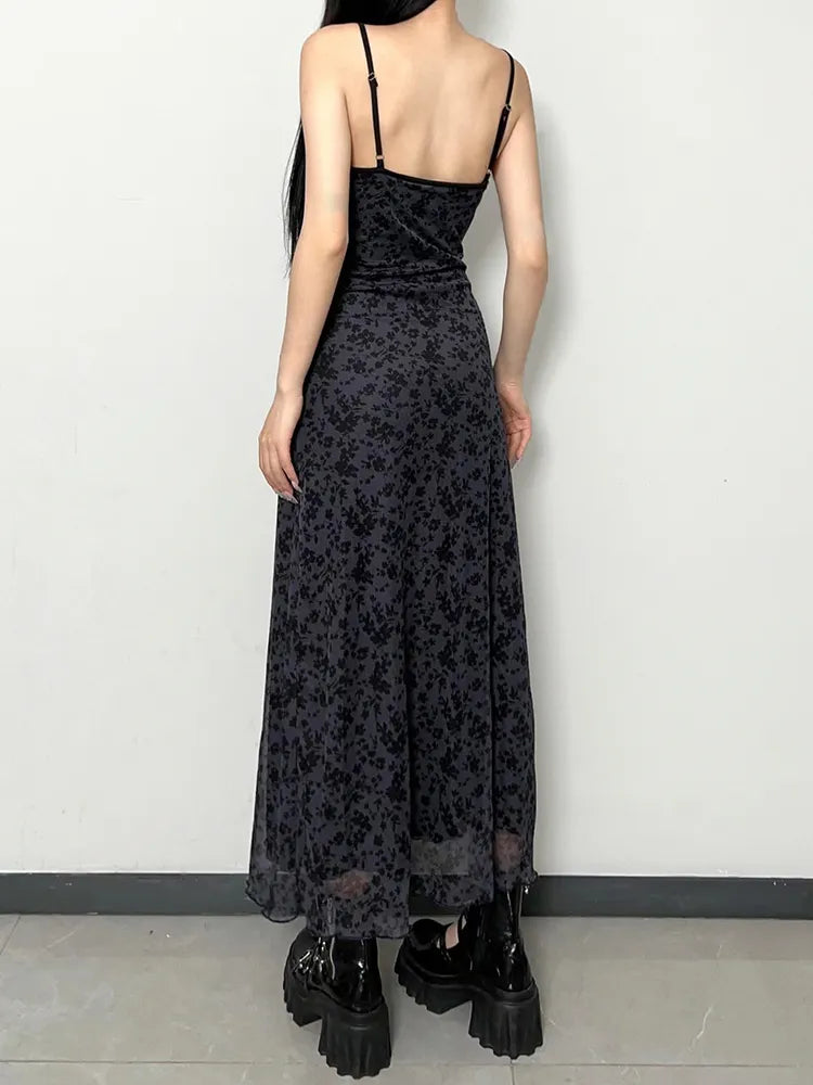 Summer Long Dress Streetwear Loose Fit Spaghetti Strap