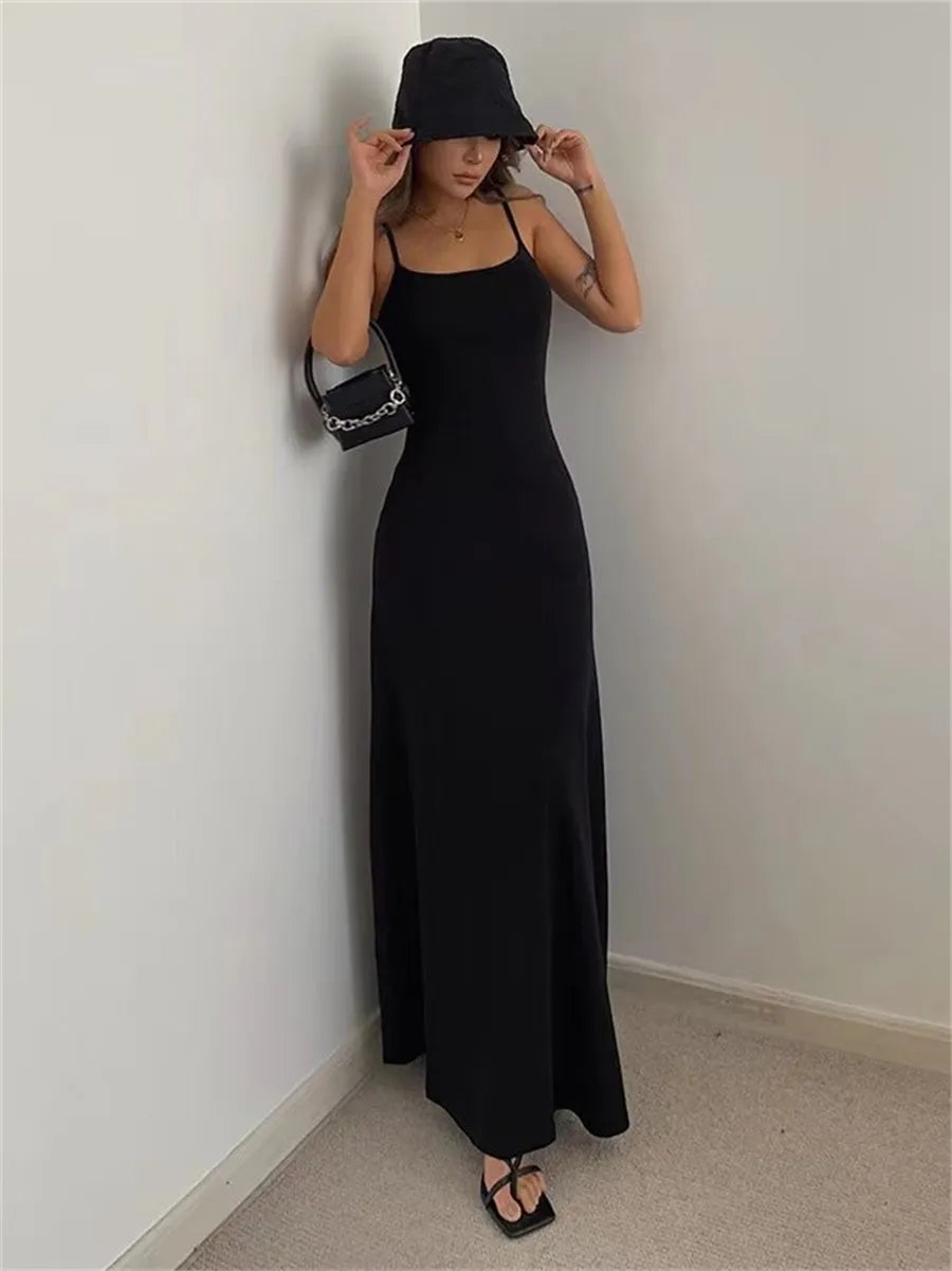 Womens Sleeveless Spaghetti Strap Dress