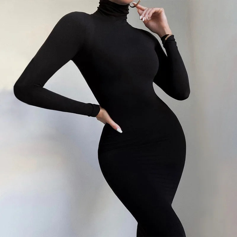 Women's Jumpsuit High Collar Long Sleeve Slim Jumpsuit