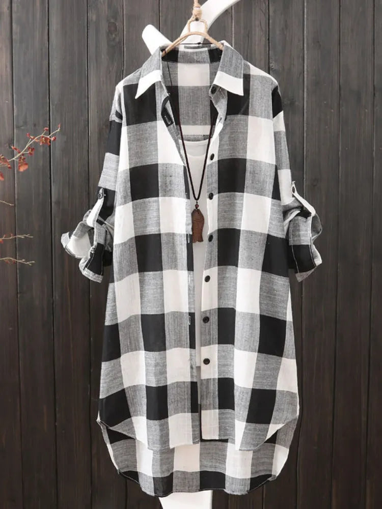 Women's Plaid Cotton Shirt