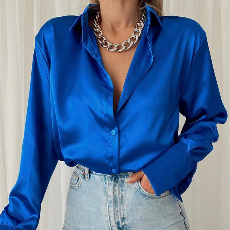 Womens Loose Button Up Top